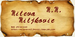 Mileva Miljković vizit kartica